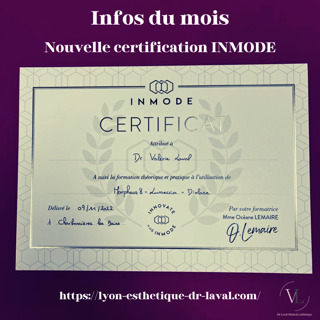image de la certification INMODE sur l'utilisation du Morpheus8 - Lumecca et Diolaze